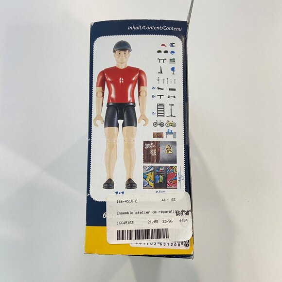 Bruder Bworld Bike Workshop Playset W/ Accessories & Cyclist Figurine 1:16 Scale - Picture 5 of 8